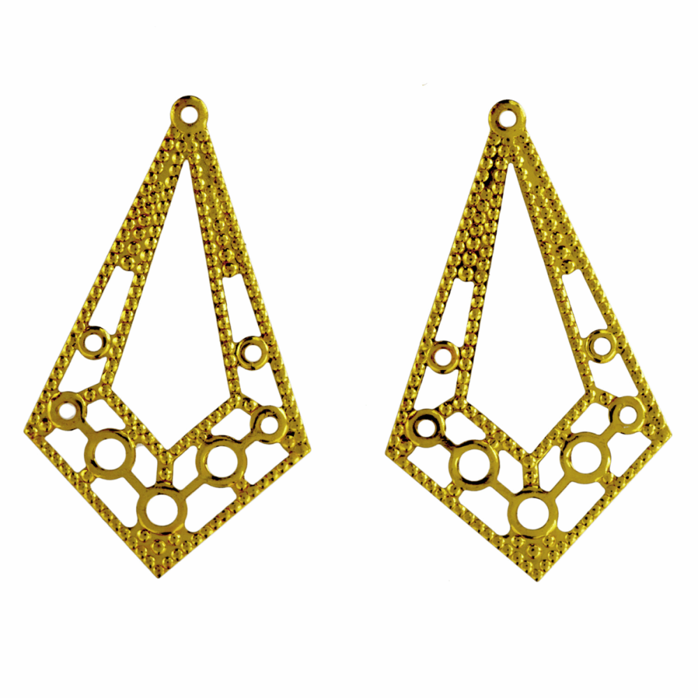 Earrings - Fancy - Diamond Drop - Gilt Coloured - Trimits (307/02)