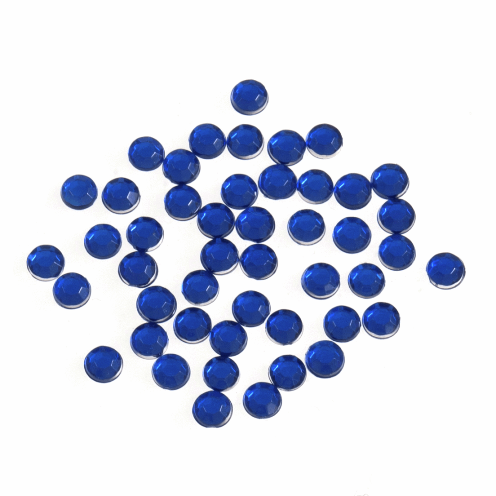 Acrylic Stones - Glue-On - Round - 4mm - Royal Blue (Trimits)