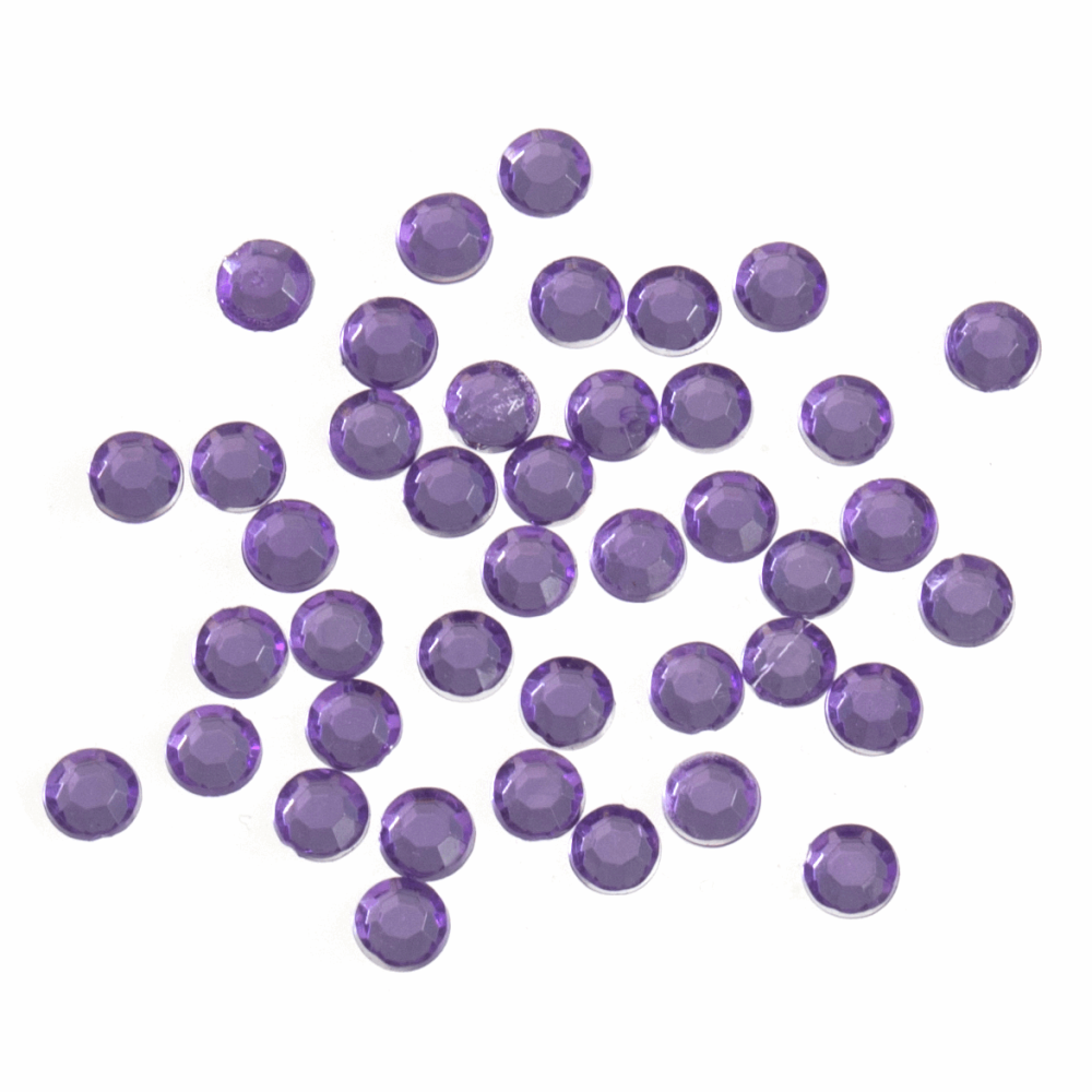 Acrylic Stones - Glue-On - Round - 5mm - Lilac (Trimits)