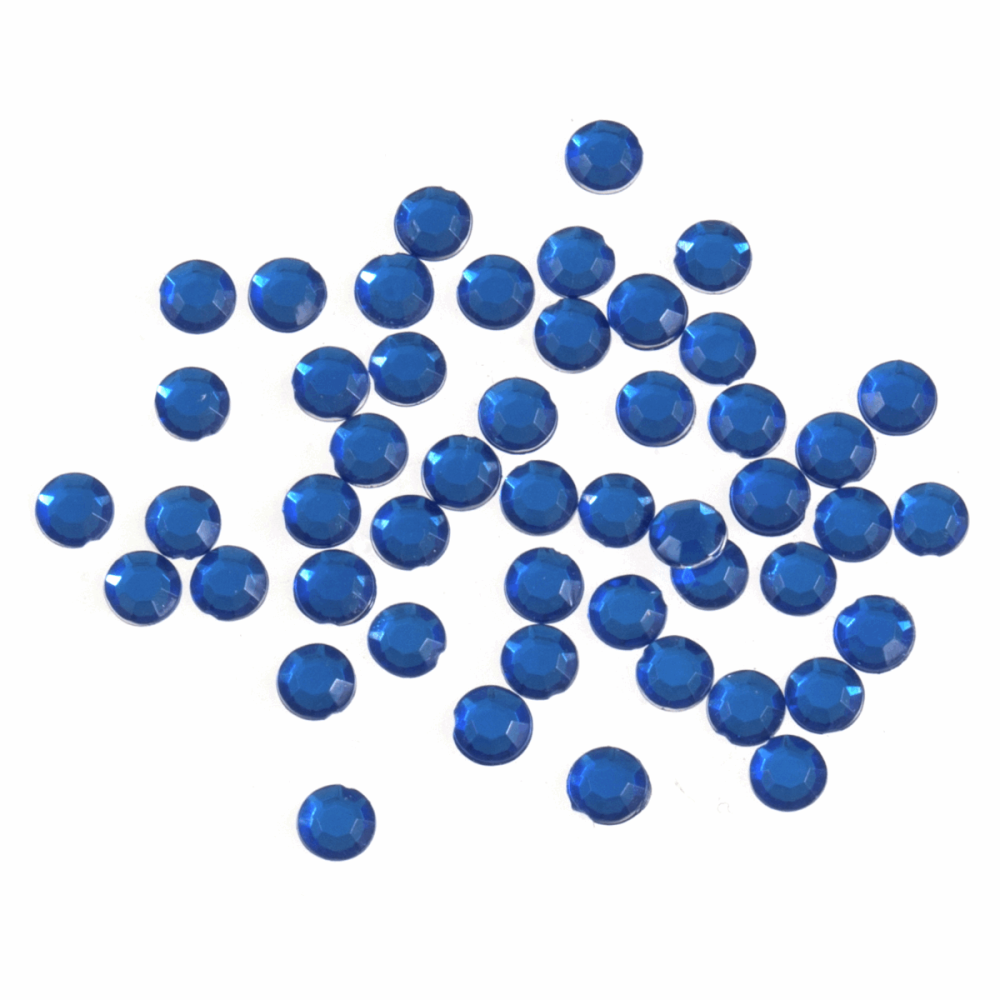 Acrylic Stones - Glue-On - Round - 5mm - Royal Blue (Trimits)