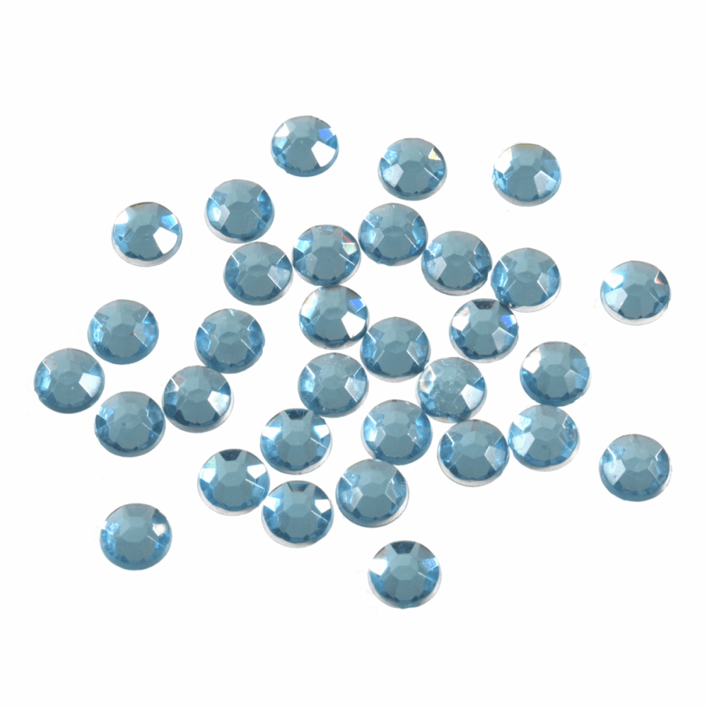 Acrylic Stones - Glue-On - Round - 7mm - Blue (Trimits)