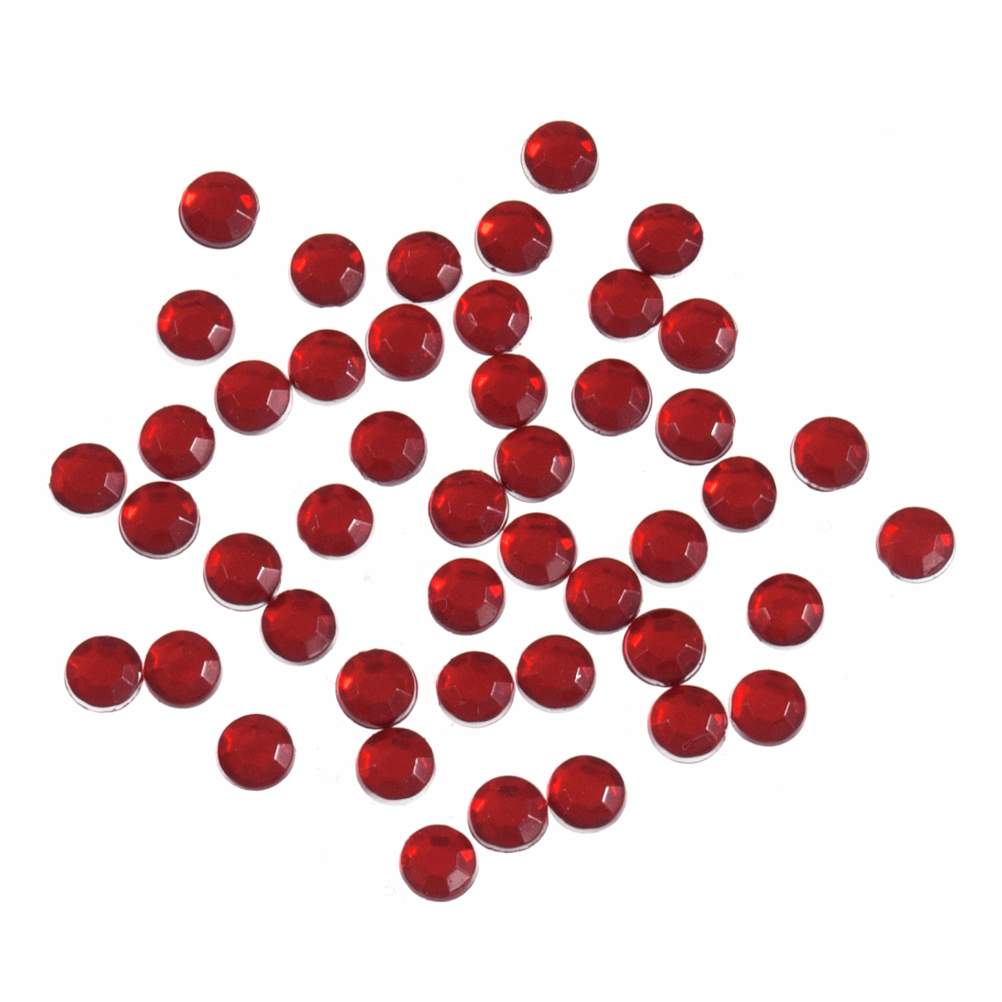 Acrylic Stones - Glue-On - Round - 4mm - Red (Trimits)