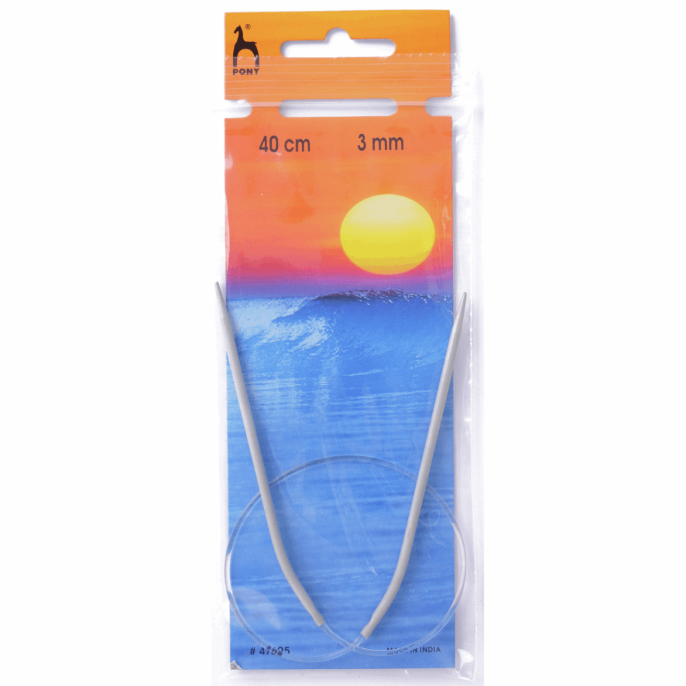 Circular Knitting Pins - Aluminium - 3.00mm x 40cm - Pony Classic (P47605)