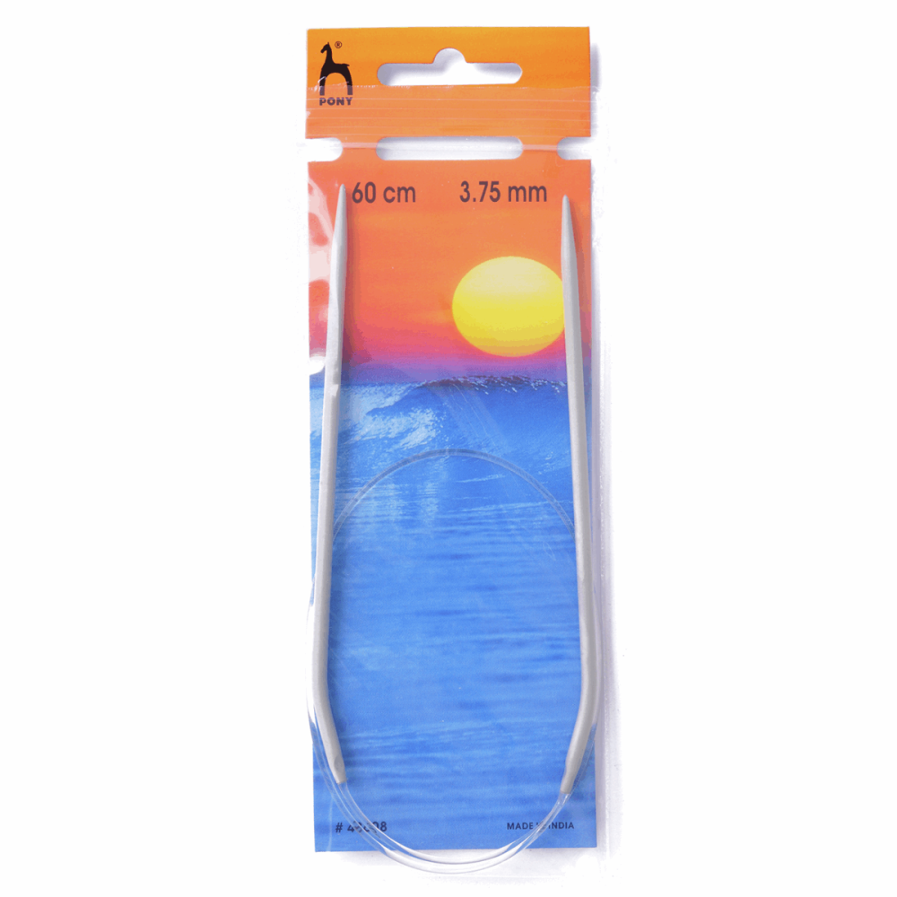 Circular Knitting Pins - Aluminium - 3.75mm x 60cm - Pony Classic (P48608)