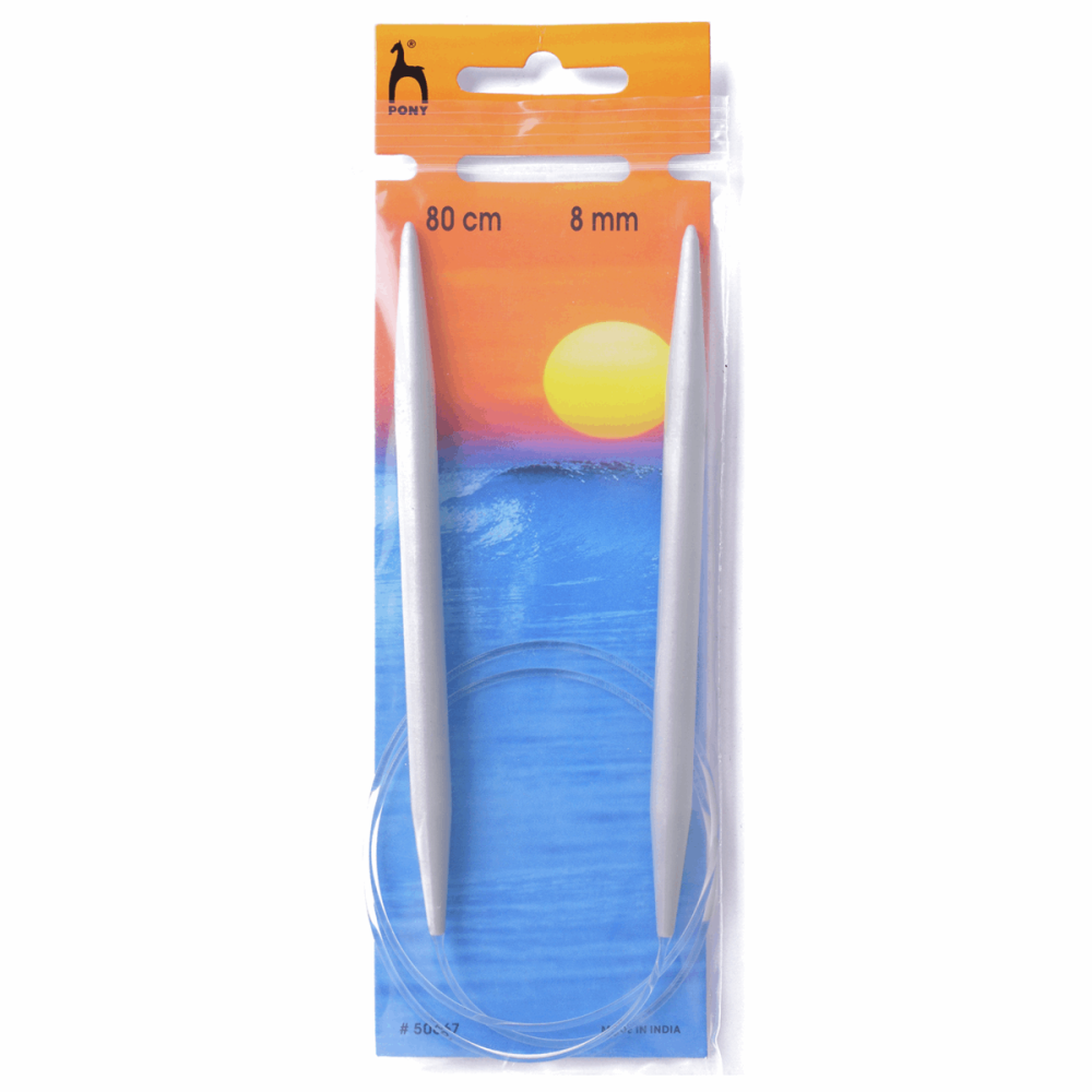 Circular Knitting Pins - Plastic - 8.00mm x 80cm - Pony Classic (P50667)