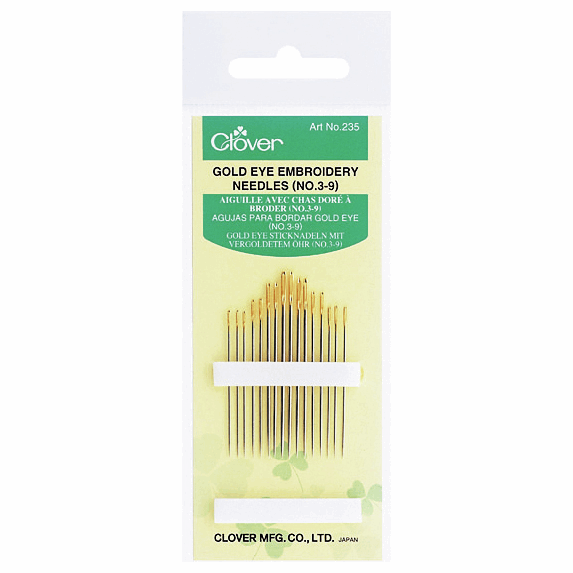 Embroidery Needles - Gold Eye - Sizes 3-9 - Clover (CL235)
