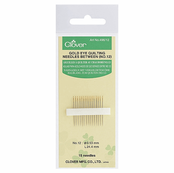 Quilting Needles (Betweens) - Gold Eye - Size 12 (Clover)