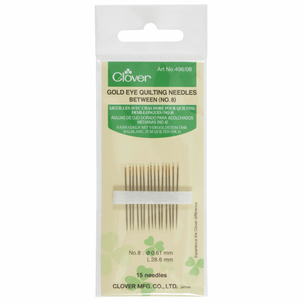 Quilting / Betweens Needles - Gold Eye - Size 8 - Clover (CL496/08)