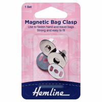 Magnetic Bag Clasp - Silver - 19mm (Hemline)