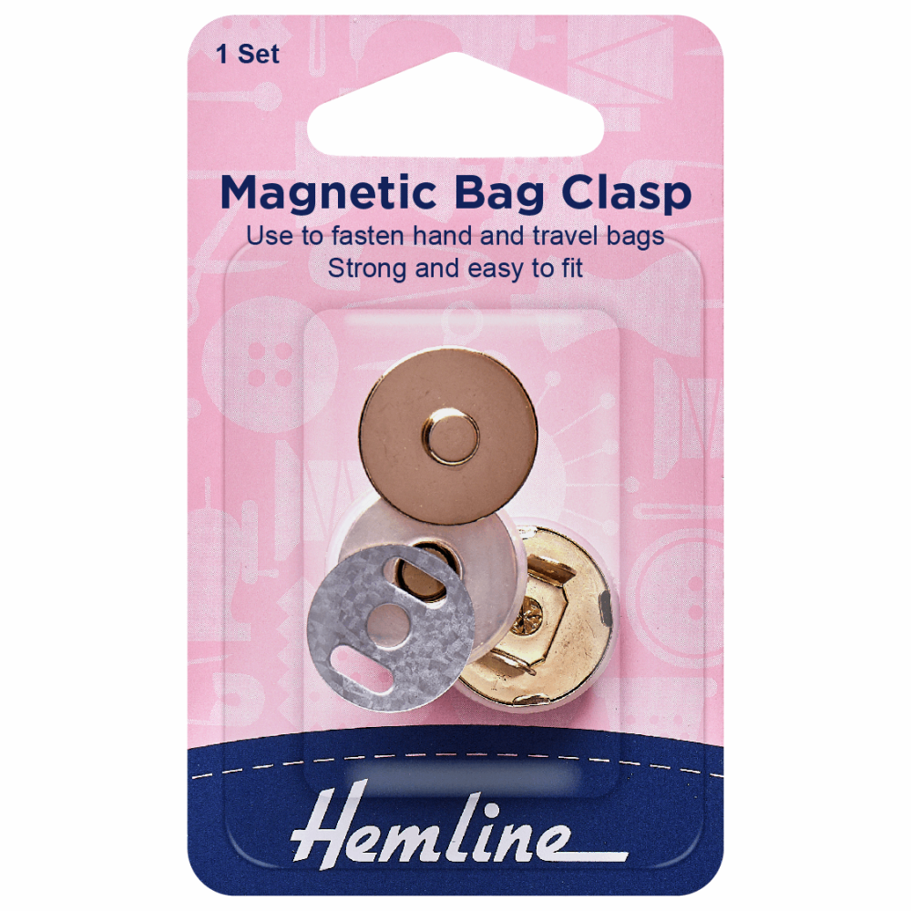 Magnetic Bag Clasp - Gold - 18mm (Hemline)