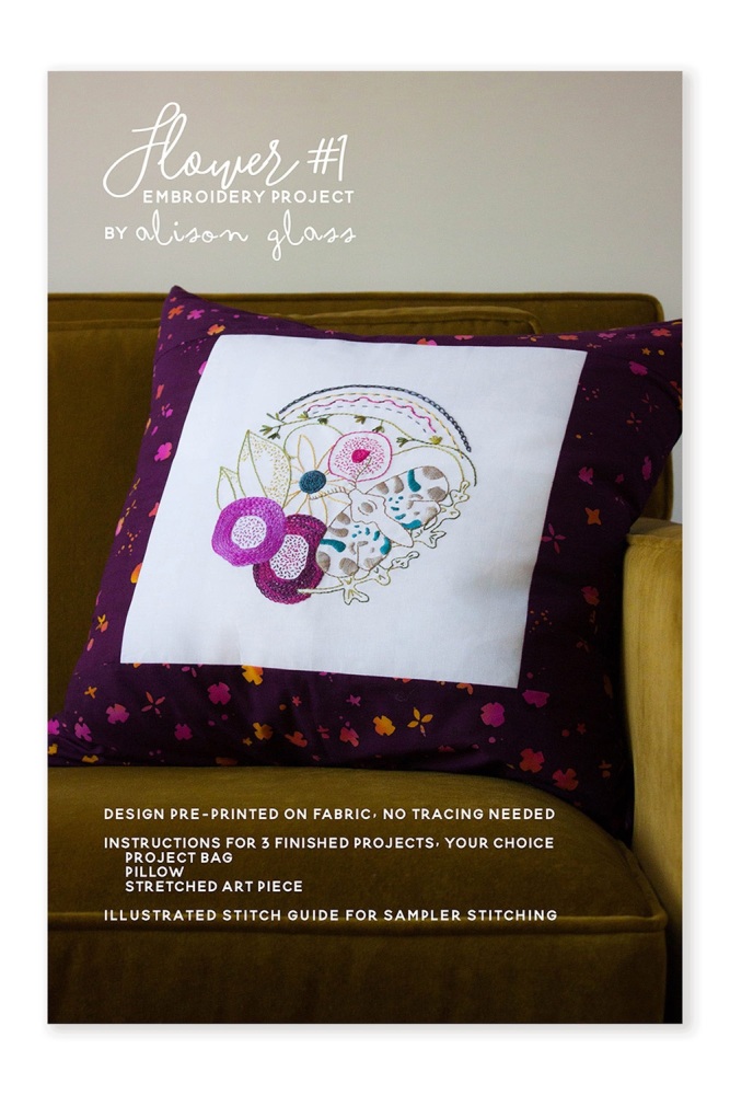 SALE! Flower #1 - Embroidery Printed Sampler - Alison Glass