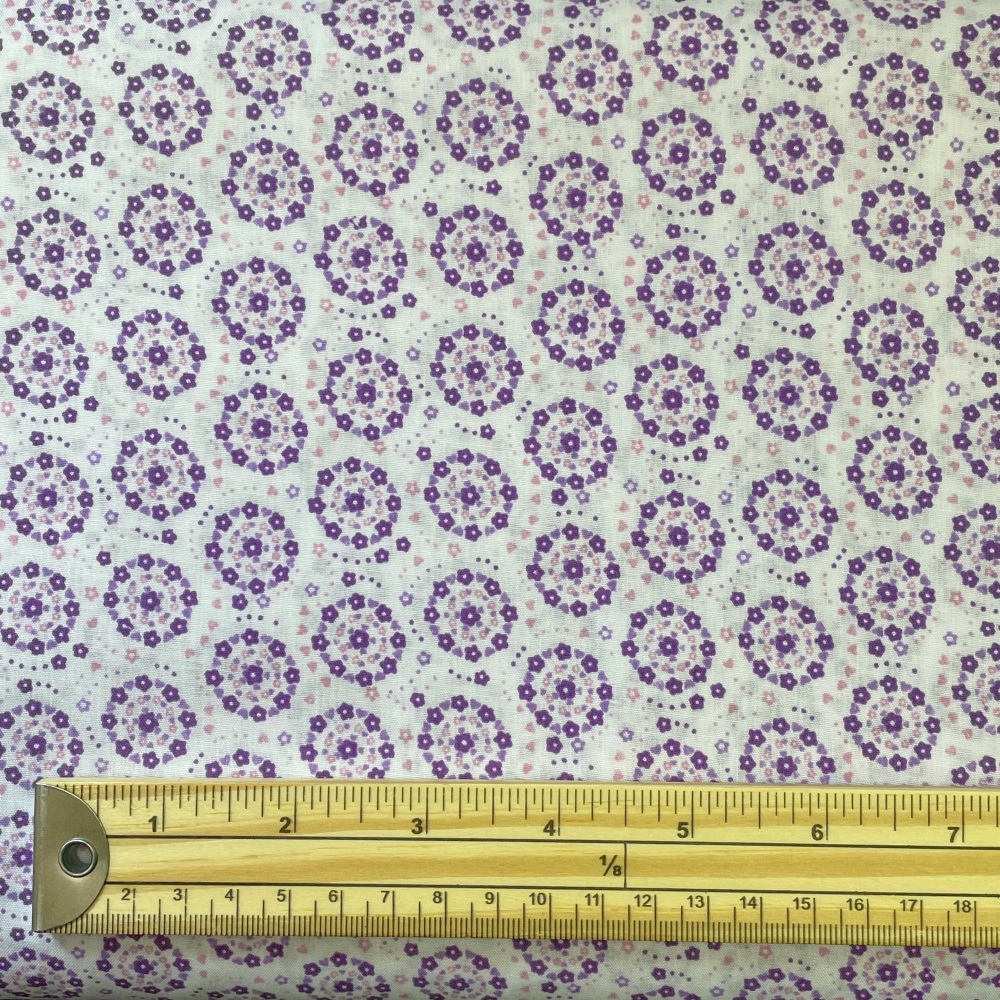 Poly Cotton Blend - Flowers - Purple / Lilac