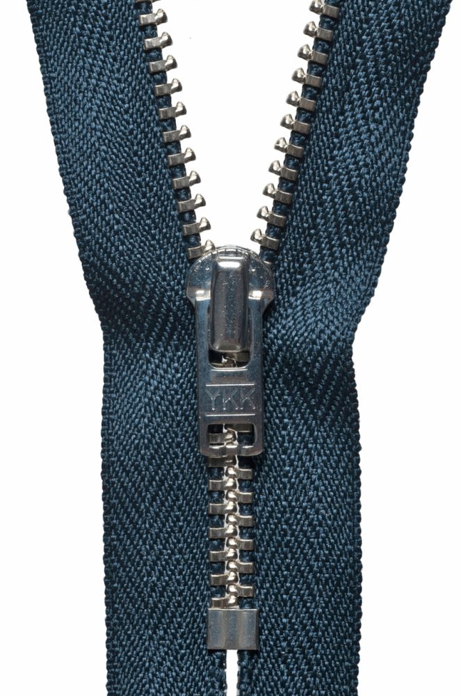 Metal Trouser Zip - Dark Navy - 20cm / 8in