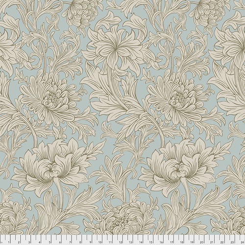The Original Morris & Co  - Chrysanthemum Toile - Sky - QBWM003.SKY - Quilt Backing - Free Spirit Fabrics 