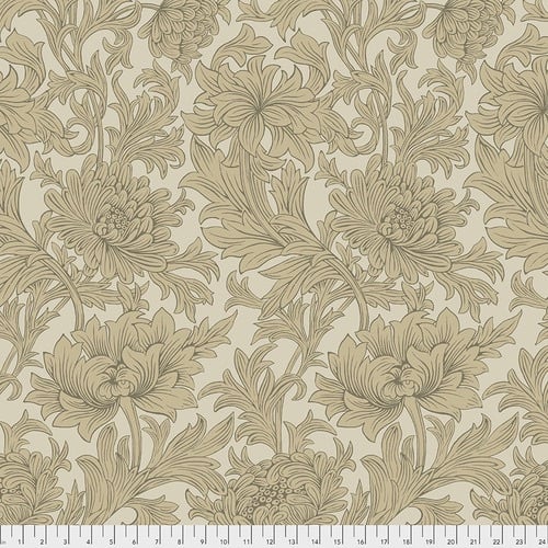 Morris & Co  - Chrysanthemum Toile - Taupe - QBWM003.TAUPE - Quilt Backing - Free Spirit Fabrics