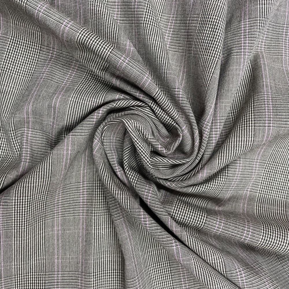 Cotton - Plaid - No. 8143 Grey / Pink