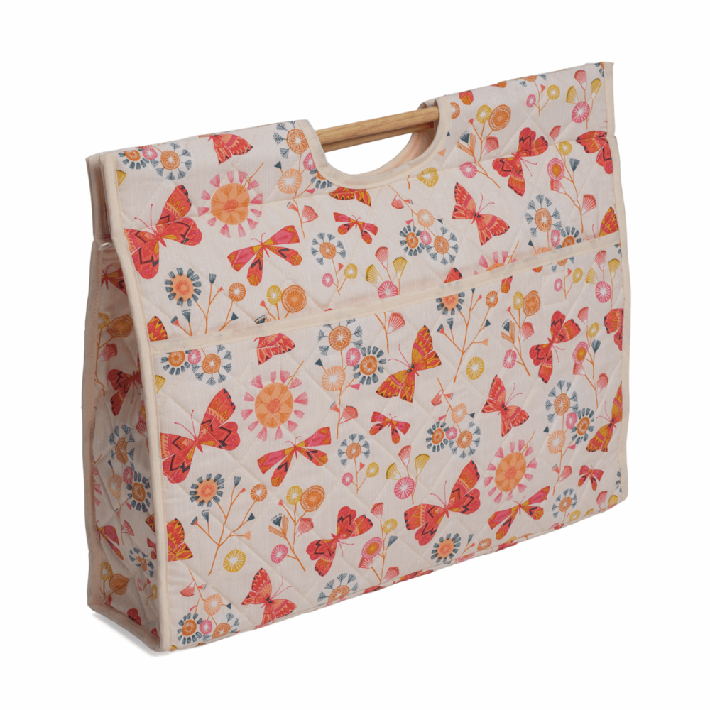 Craft Bag with Wooden Handles - Butterflies (Groves Hobby Gift)