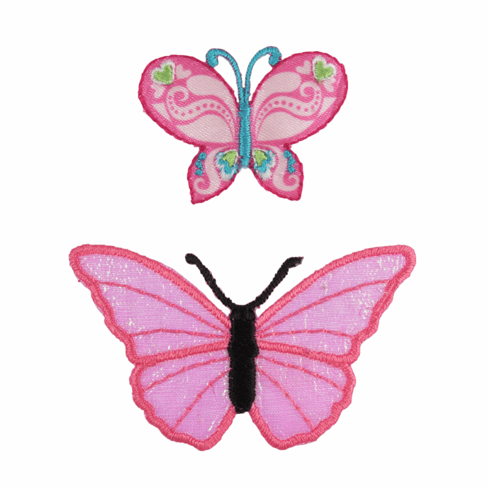 Motif - Butterflies - Big & Small - Pink (Two)