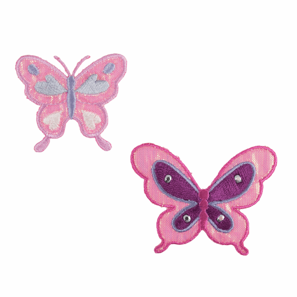 Motif - Butterflies - Big & Small - Pink & Purple (Two)