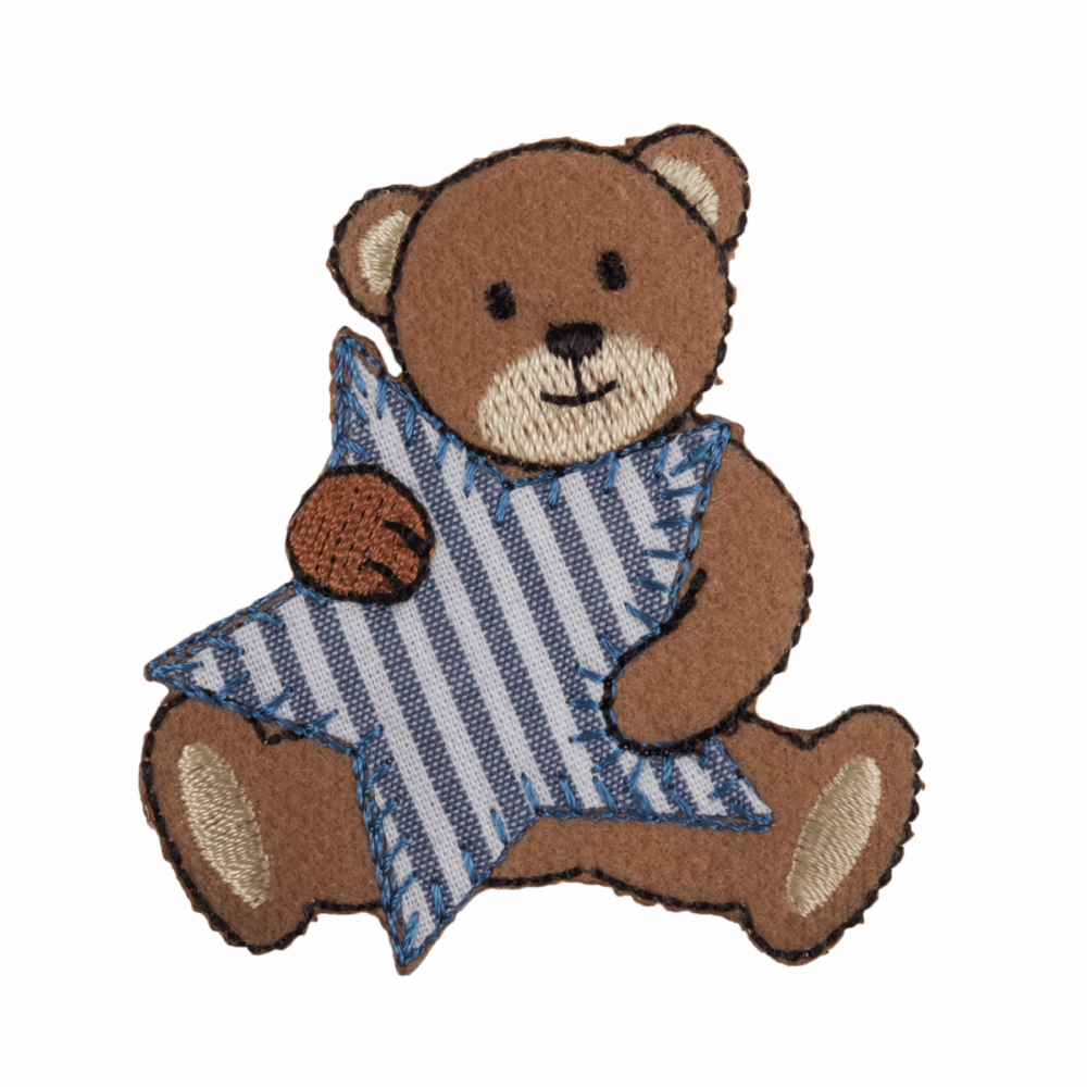 Motif - Teddy Bear - Blue Stripe Star