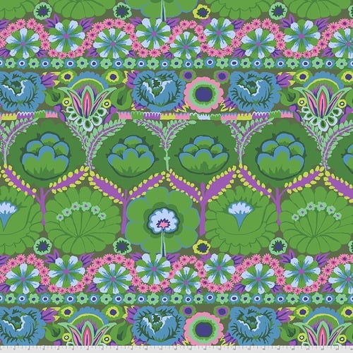 Embroidered Flower - Green - PWGP185.GREEN - Kaffe Fassett Collective - Last Piece - 70cm length