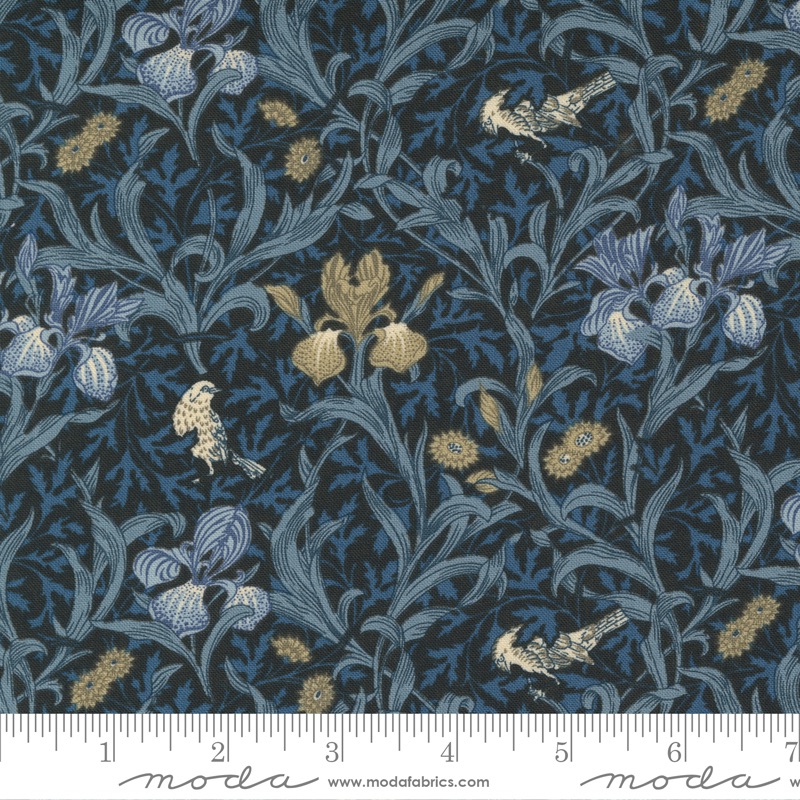 Best Of Morris by Barbara Brackman - Iris - No. 8360 12 (Indigo Tonal) - Moda Fabrics
