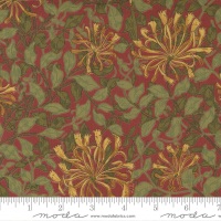 Best Of Morris by Barbara Brackman - Honeysuckle - No. 8362 15  (Deep Red) - Moda Fabrics
