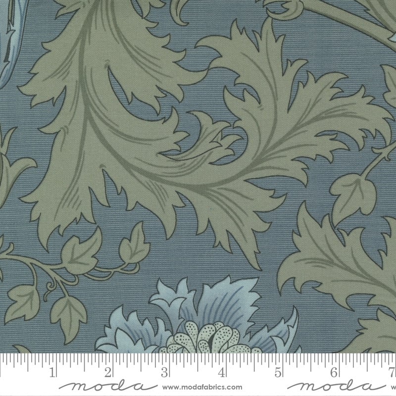 Best Of Morris by Barbara Brackman - Anemone  - No. 8366 14  (Light Blue Black) - Moda Fabrics