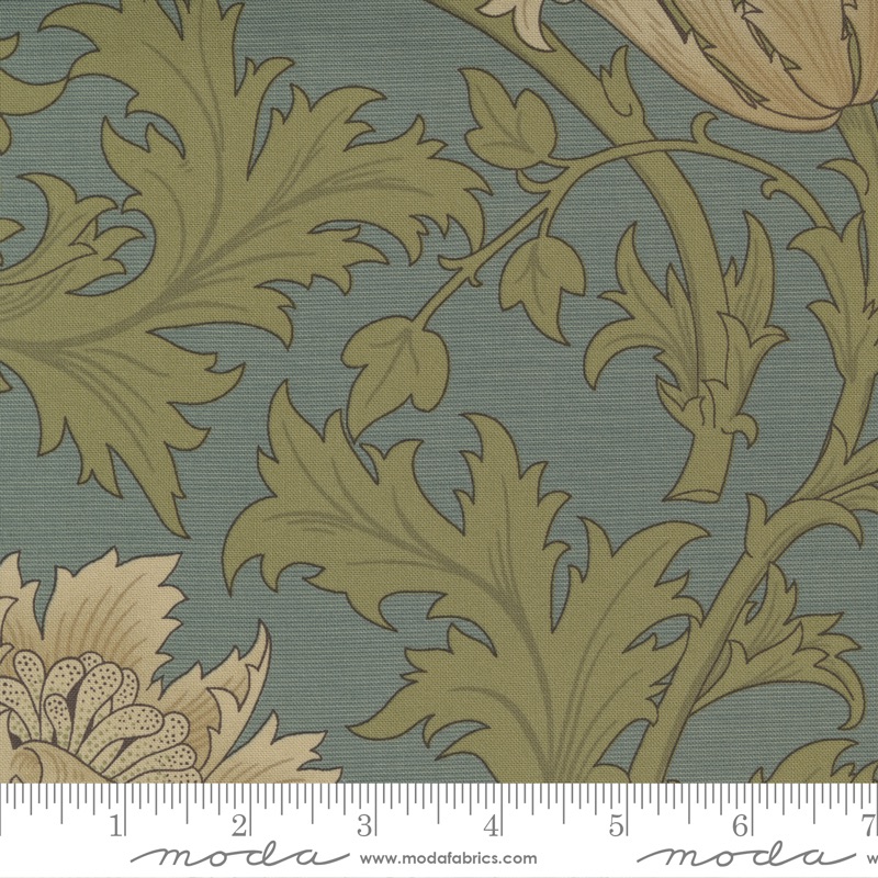 Best Of Morris by Barbara Brackman - Anemone - No. 8366 15  (Light Blue) - Moda Fabrics
