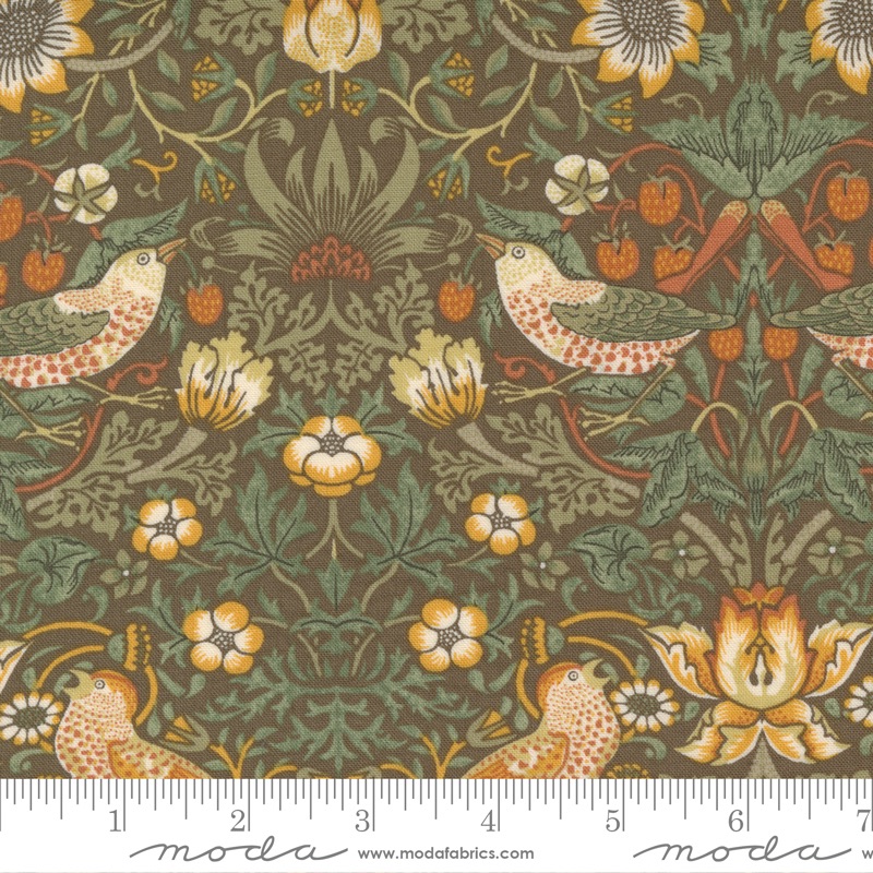 Best Of Morris by Barbara Brackman - Strawberry Thief - No. 8367 17  (Brown) - Moda Fabrics