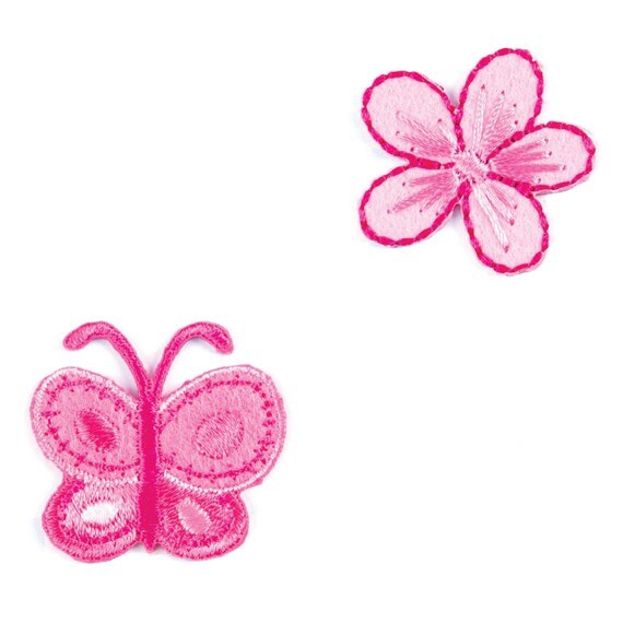 Motif - Butterfly and Flower - Pink Plain (Two)