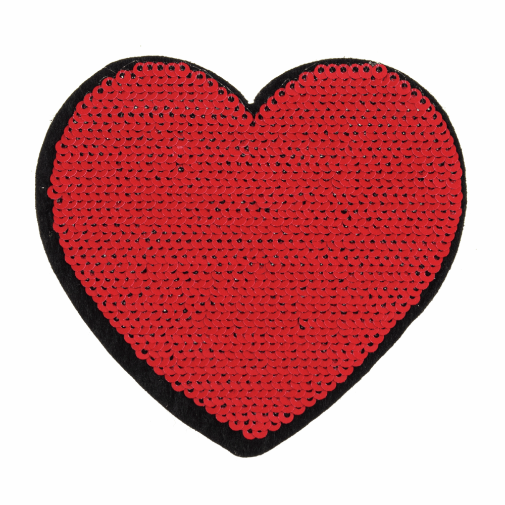 Motif - Heart - Red - Flip Sequin