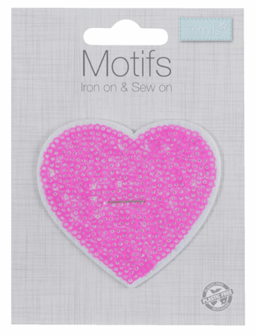 Motif - Heart - Pale Pink - Sequin