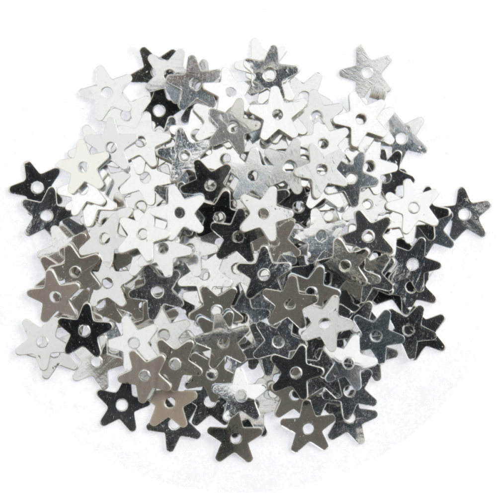 Sequins - Small Stars - 5mm - Silver (Trimits)