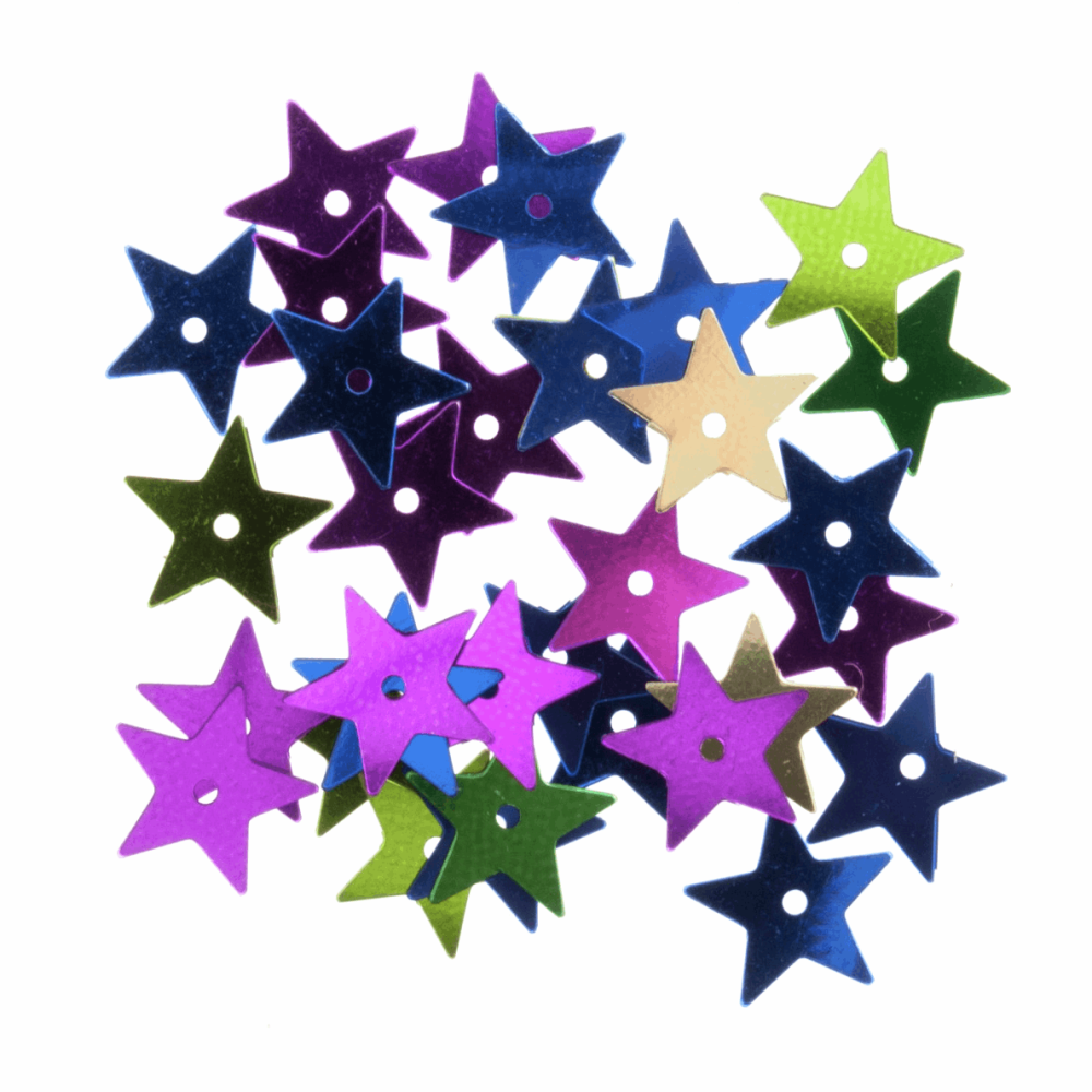 Sequins - Large Stars - 10mm - Multi-Coloured (Trimits)