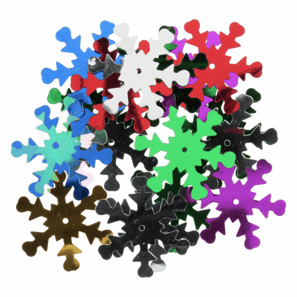Sequins - Snowflakes - 23mm - Multi-Coloured (Trimits)