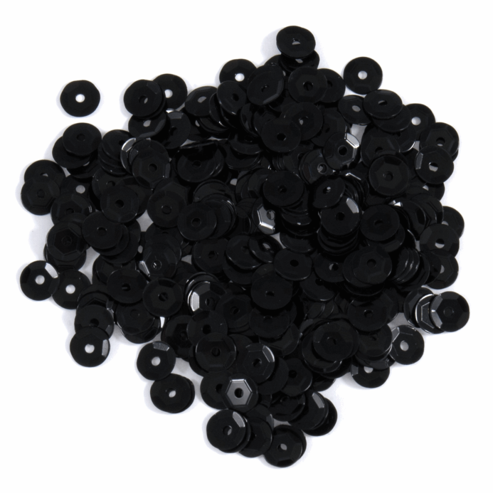 Sequins - Cups - 5mm - Black (Trimits)