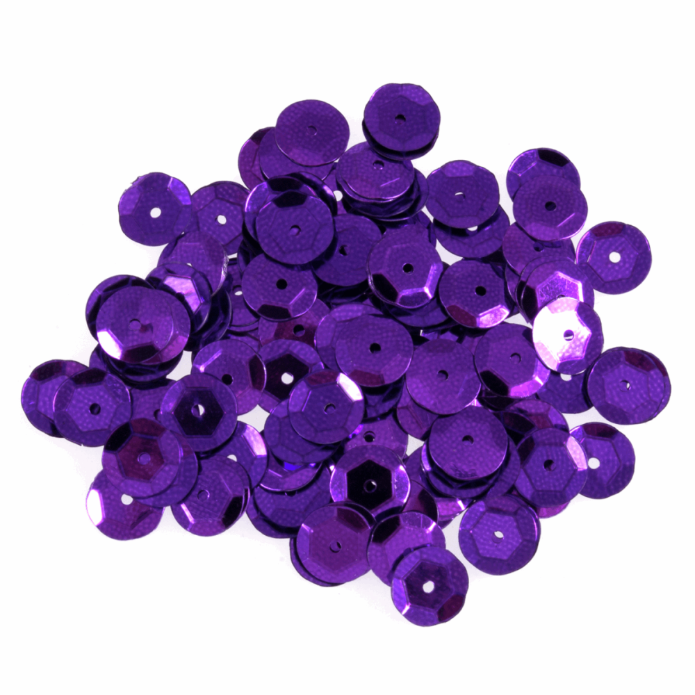 Sequins - Cups - 8mm - Purple (Trimits)