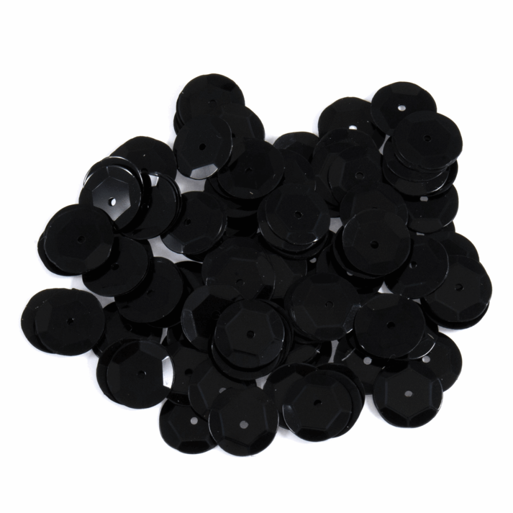 Sequins - Cups - 10mm - Black (Trimits)