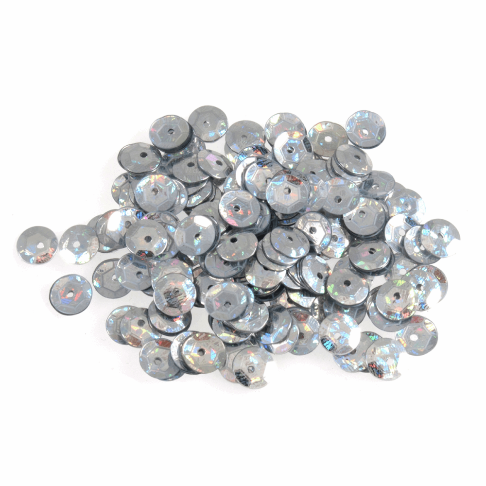 Sequins - Cups - 6mm - Holographic Silver (Trimits)