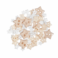 Mini Craft Buttons - Stars - White (Trimits)