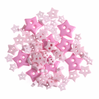Mini Craft Buttons - Stars - Pink (Trimits)