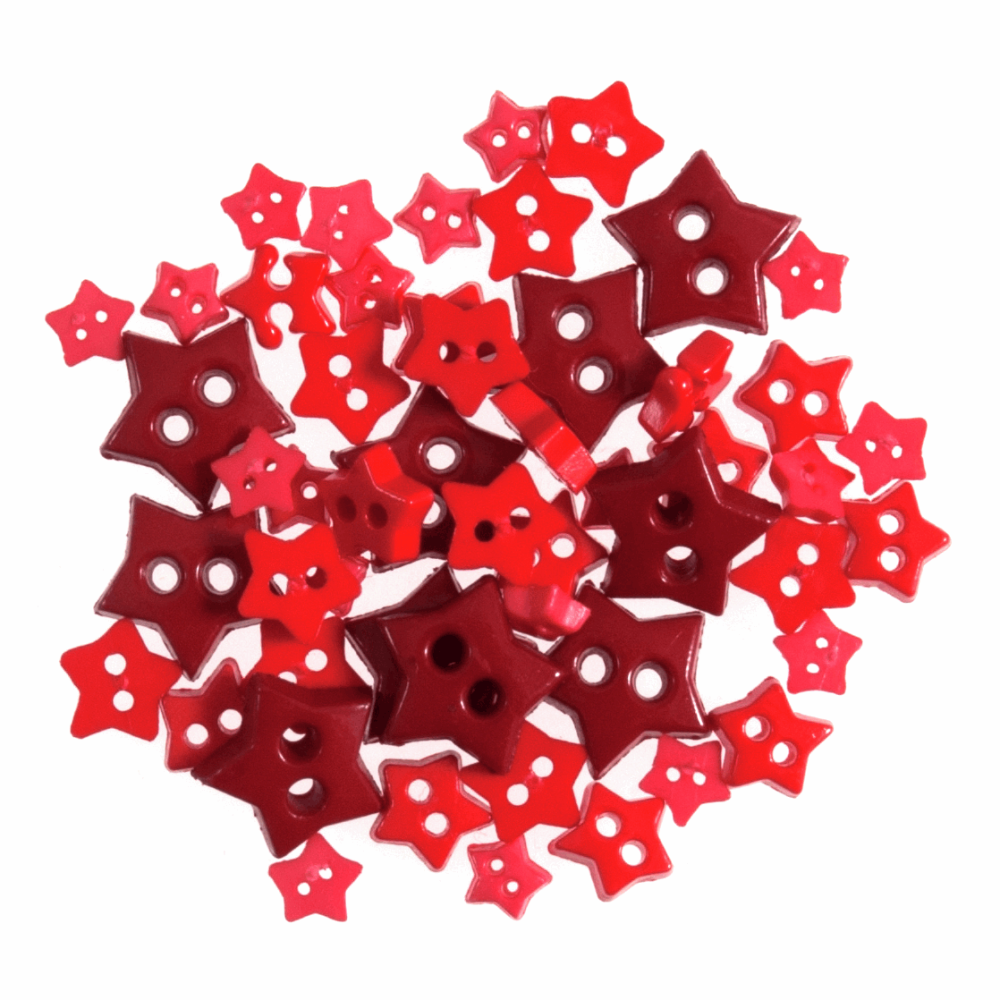 Mini Craft Buttons - Stars - Red (Trimits)