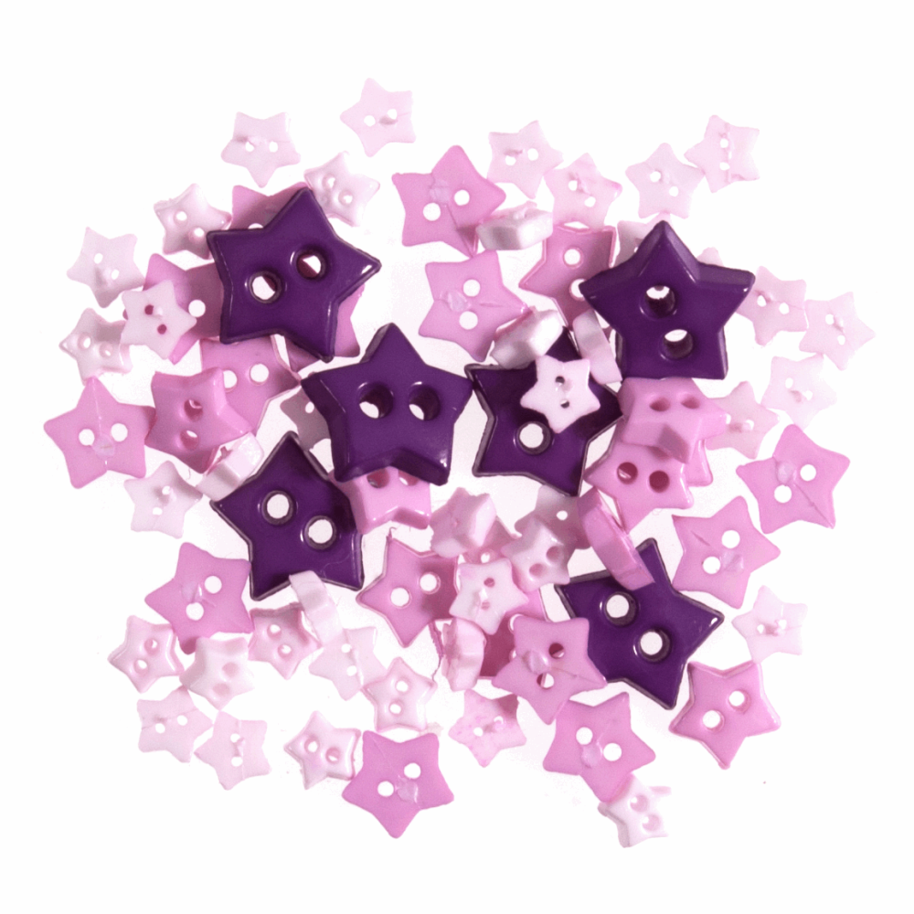 Mini Craft Buttons - Stars - Lilac (Trimits)