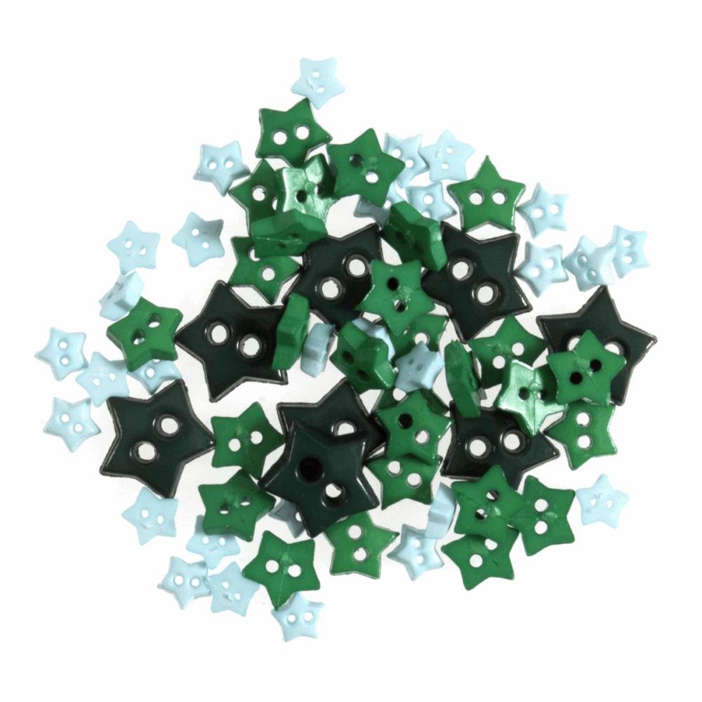 Mini Craft Buttons - Stars - Green (Trimits)