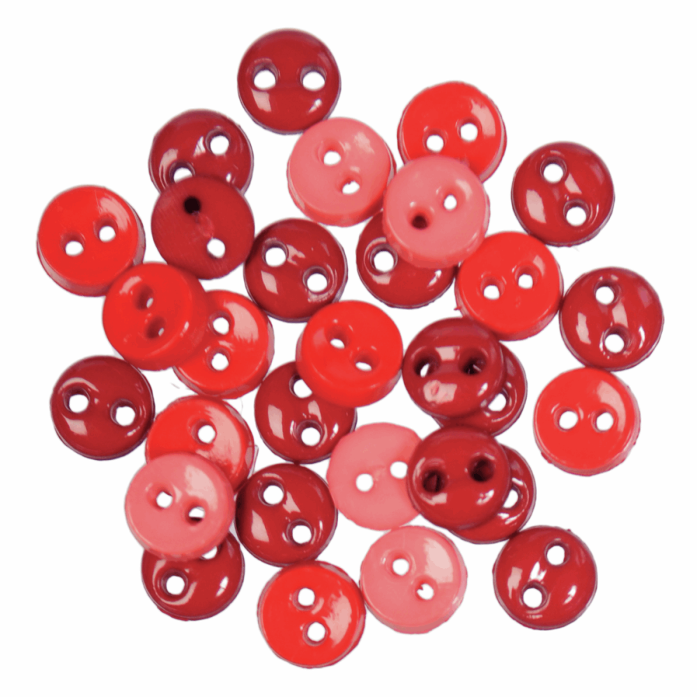 Mini Craft Buttons - Round - Red (Trimits)