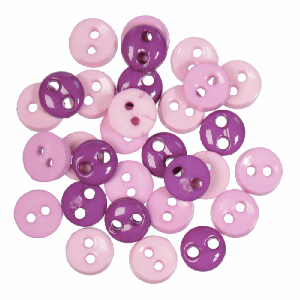 Mini Craft Buttons - Round - Lilac (Trimits)