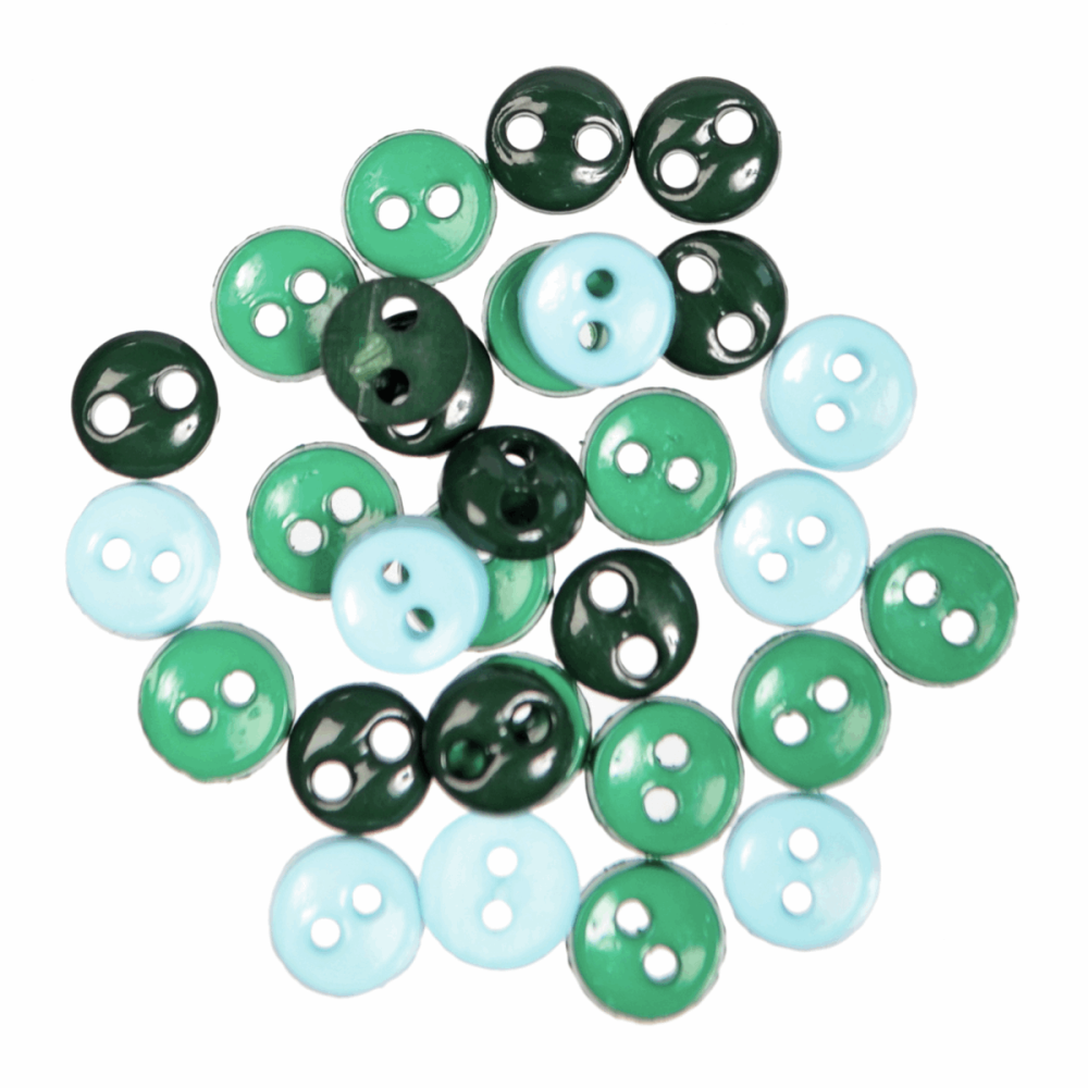 Mini Craft Buttons - Round - Green (Trimits)