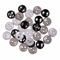 Mini Craft Buttons - Round - Black (Trimits)