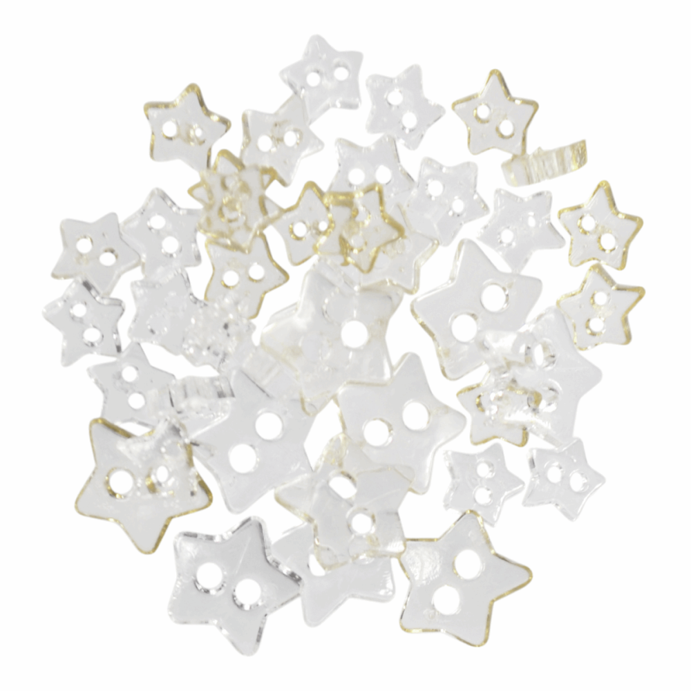Mini Craft Buttons - Stars - Transparent White (Trimits)